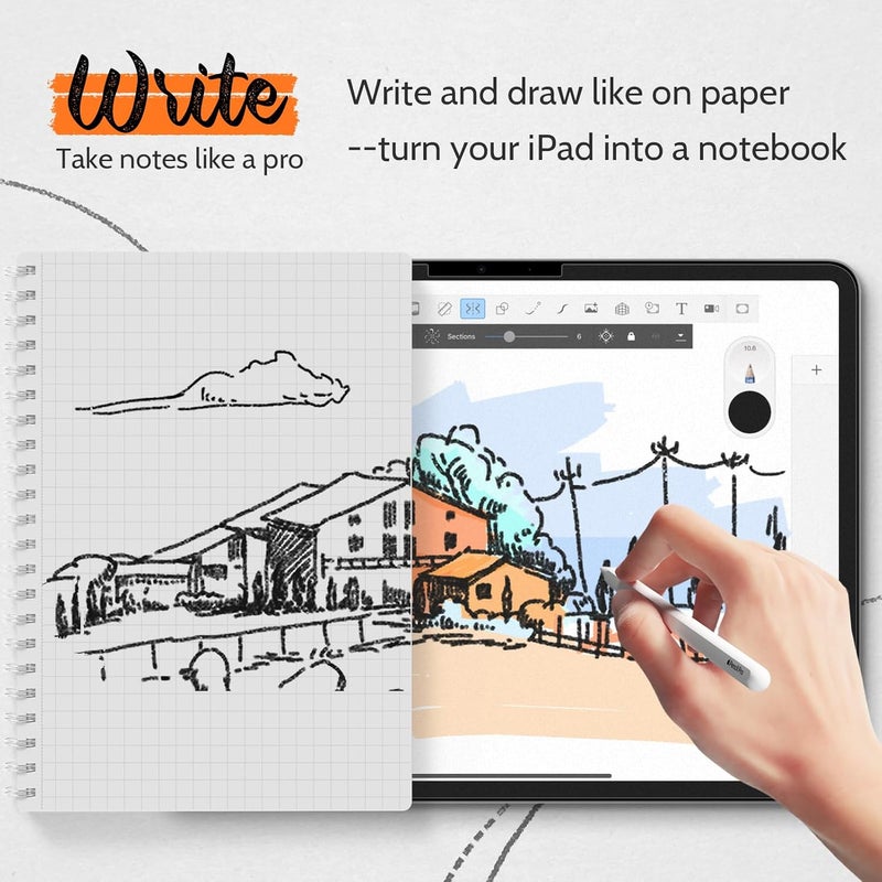 Mamol [2 Pack] Paper Screen Protector for Apple iPad Pro 13 inch 7th 8th (2024 2025, M4 M5), Matte Anti Glare Blue Light Filter, Write as Real Paper/High Sensitive/Bubble Free/Compatible with Apple Pencil - Image 2